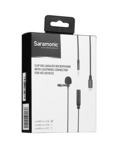 Saramonic LavMicro U1A Omnidirectional Lavalier Microphone with Lightning Connector for iOS Devices (6.5' Cable)