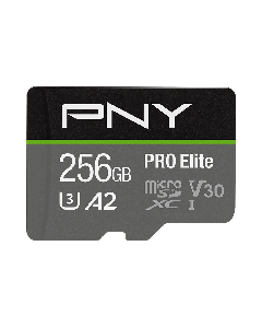PNY PRO Elite Class 10 U3 V30 microSD Flash Memory Card 256GB P-SDU256V32100PRO-GE