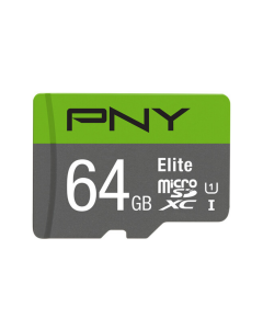 PNY Elite Class 10 U1 microSD Flash Memory Card 64GB P-SDUX64U185GW-GE