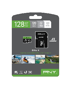 PNY Elite-X Class 10 U3 V30 microSD Flash Memory Card 128GB P-SDU128U3WX-GE