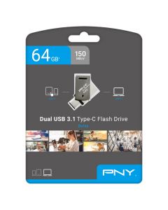 PNY Duley Dual USB 3.1 Type-C OTG Flash Drive 64GB PFDI64GDULEY-BR20