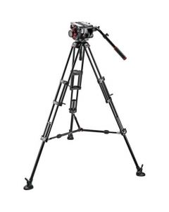 Manfrotto 509HD Video Head & 545B Aluminum Tripod Pro Middle-Twin Kit 100